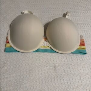 Victoria's Secret White Bra with Rainbow Stripes